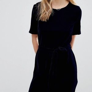 ASOS Midnight Blue Velvet Holiday Dress